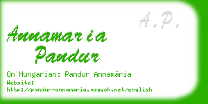 annamaria pandur business card